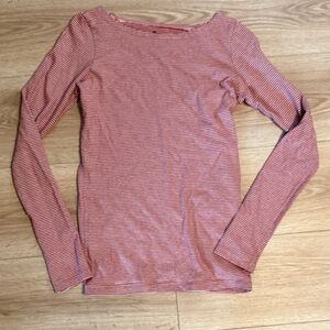 Brandy Melville Striped Red & White Long Sleeve Top